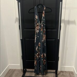 ILLA ILLA Floral Maxi Dress in Blue and Brown